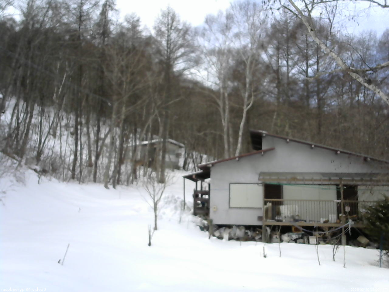長野県菅平高原 ゆたか山荘 西側(坂上) 2026/02/20 12:00