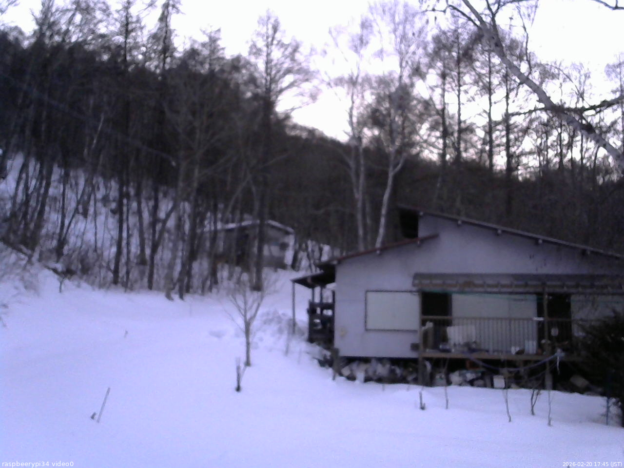 長野県菅平高原 ゆたか山荘 西側(坂上) 2026/02/20 17:45