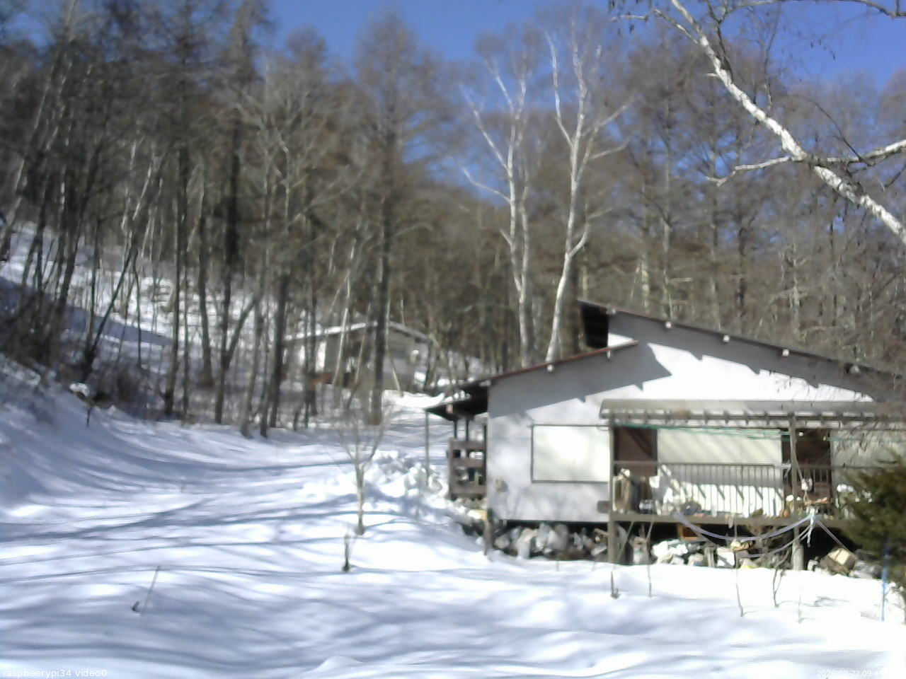 長野県菅平高原 ゆたか山荘 西側(坂上) 2026/02/22 09:45