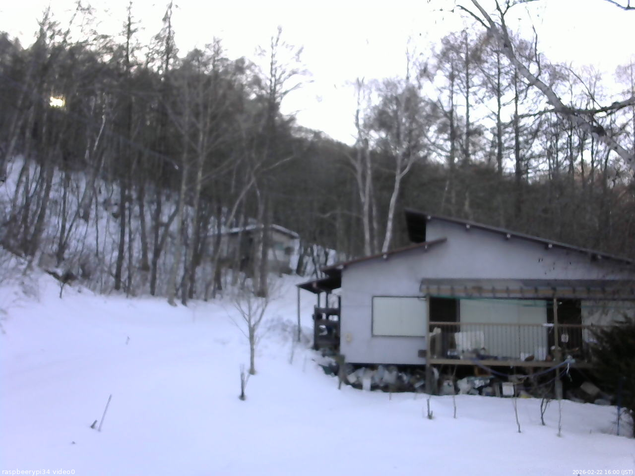 長野県菅平高原 ゆたか山荘 西側(坂上) 2026/02/22 16:00
