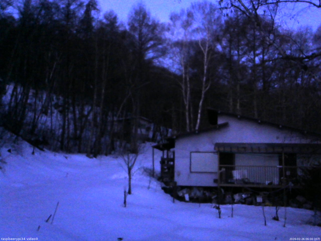 長野県菅平高原 ゆたか山荘 西側(坂上) 2026/02/26 06:00