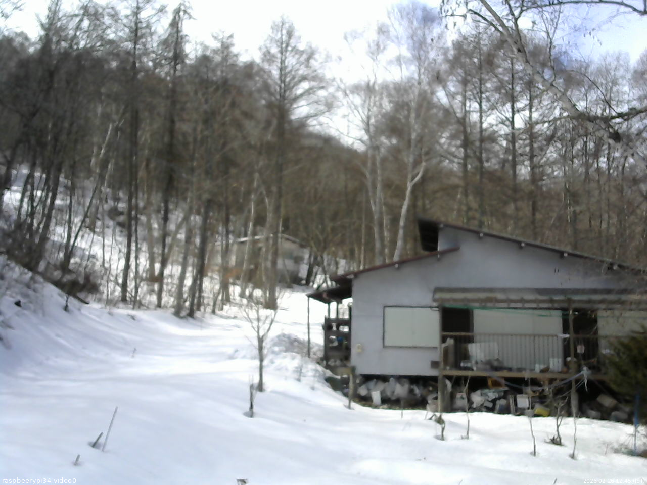 長野県菅平高原 ゆたか山荘 西側(坂上) 2026/02/26 12:45