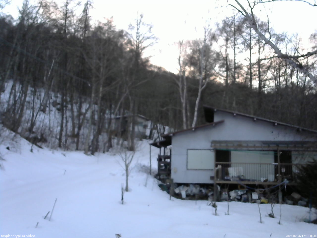 長野県菅平高原 ゆたか山荘 西側(坂上) 2026/02/26 17:30