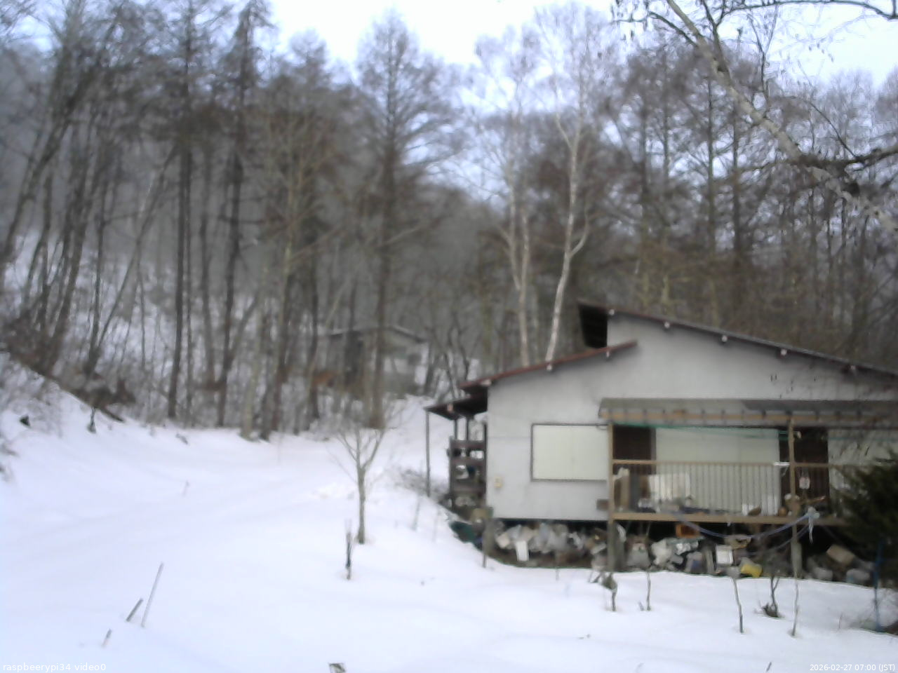 長野県菅平高原 ゆたか山荘 西側(坂上) 2026/02/27 07:00