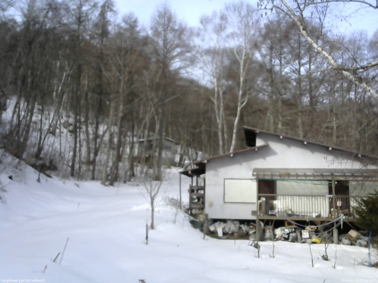長野県菅平高原 ゆたか山荘 西側(坂上) 2026/02/27 09:00