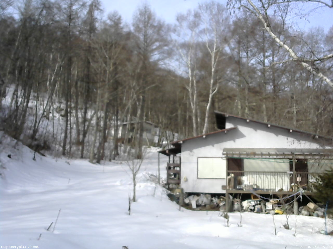 長野県菅平高原 ゆたか山荘 西側(坂上) 2026/02/27 09:15