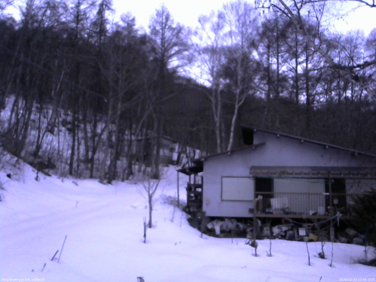 長野県菅平高原 ゆたか山荘 西側(坂上) 2026/02/27 17:45