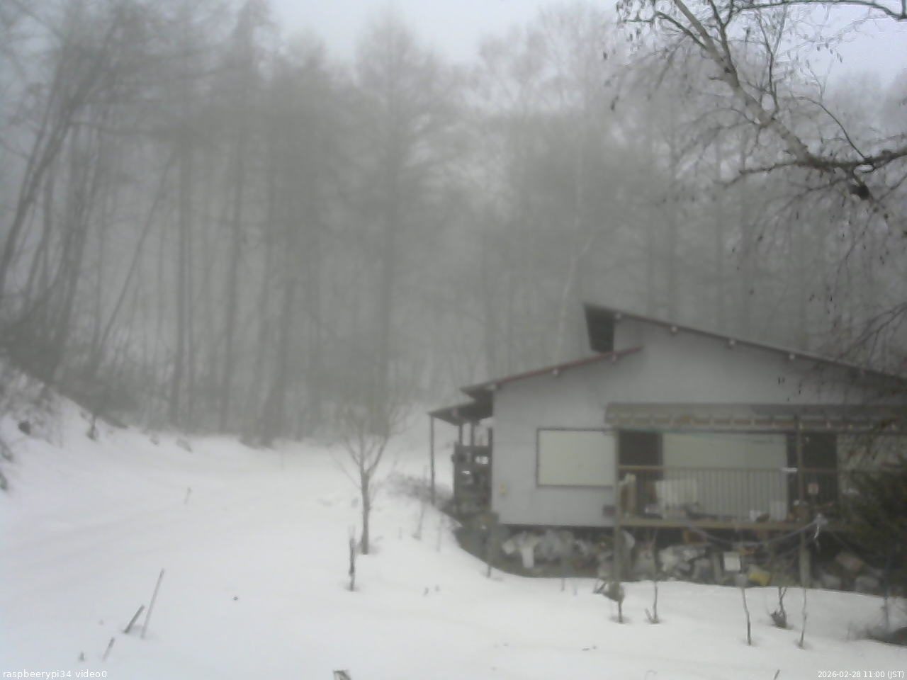 長野県菅平高原 ゆたか山荘 西側(坂上) 2026/02/28 11:00