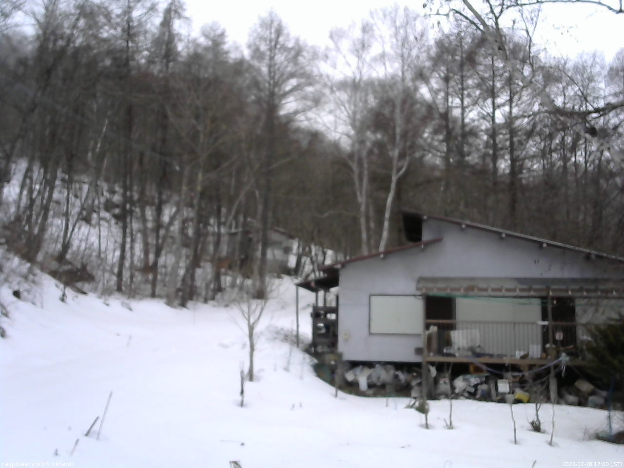 長野県菅平高原 ゆたか山荘 西側(坂上) 2026/02/28 17:00