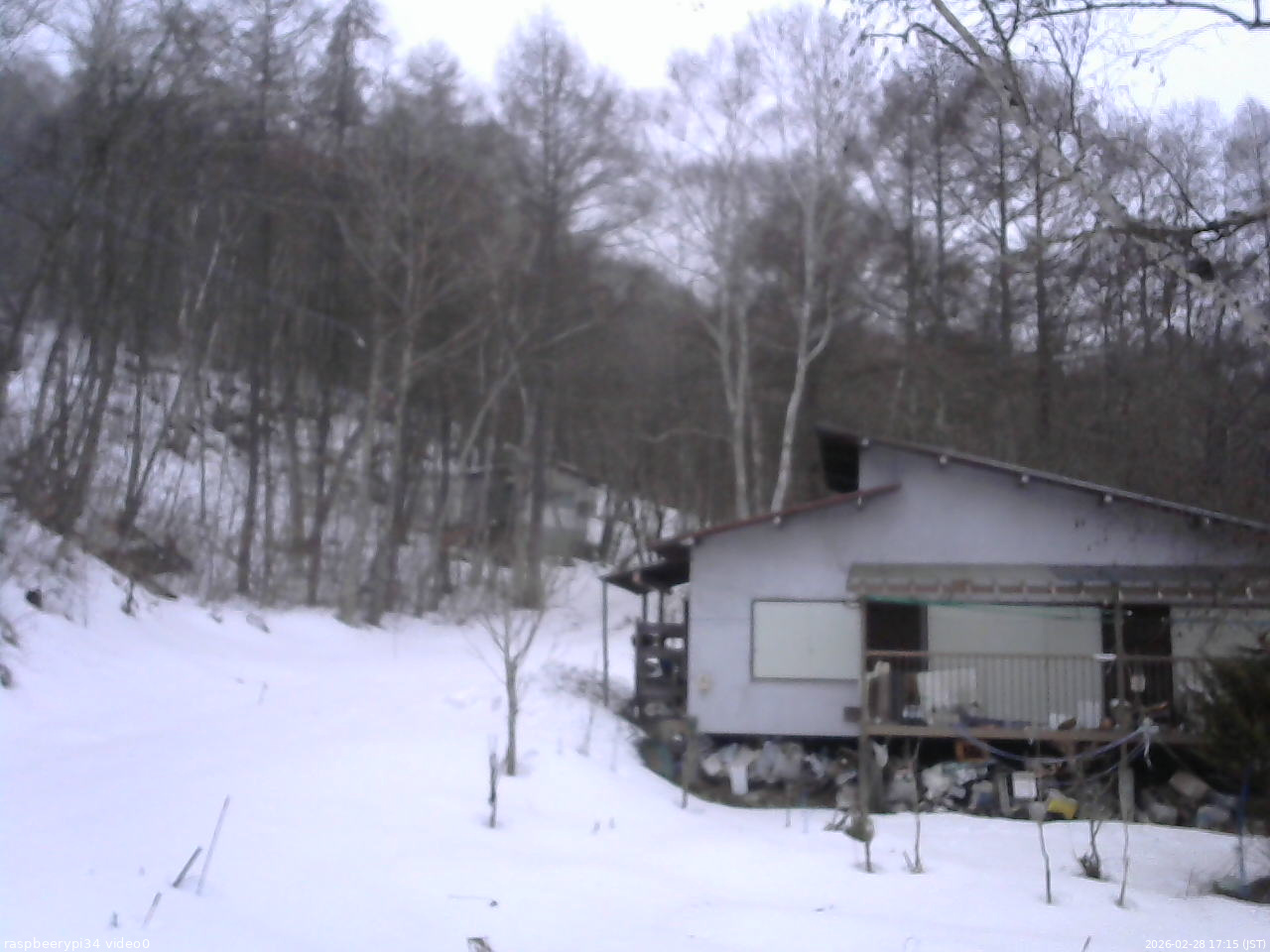 長野県菅平高原 ゆたか山荘 西側(坂上) 2026/02/28 17:15