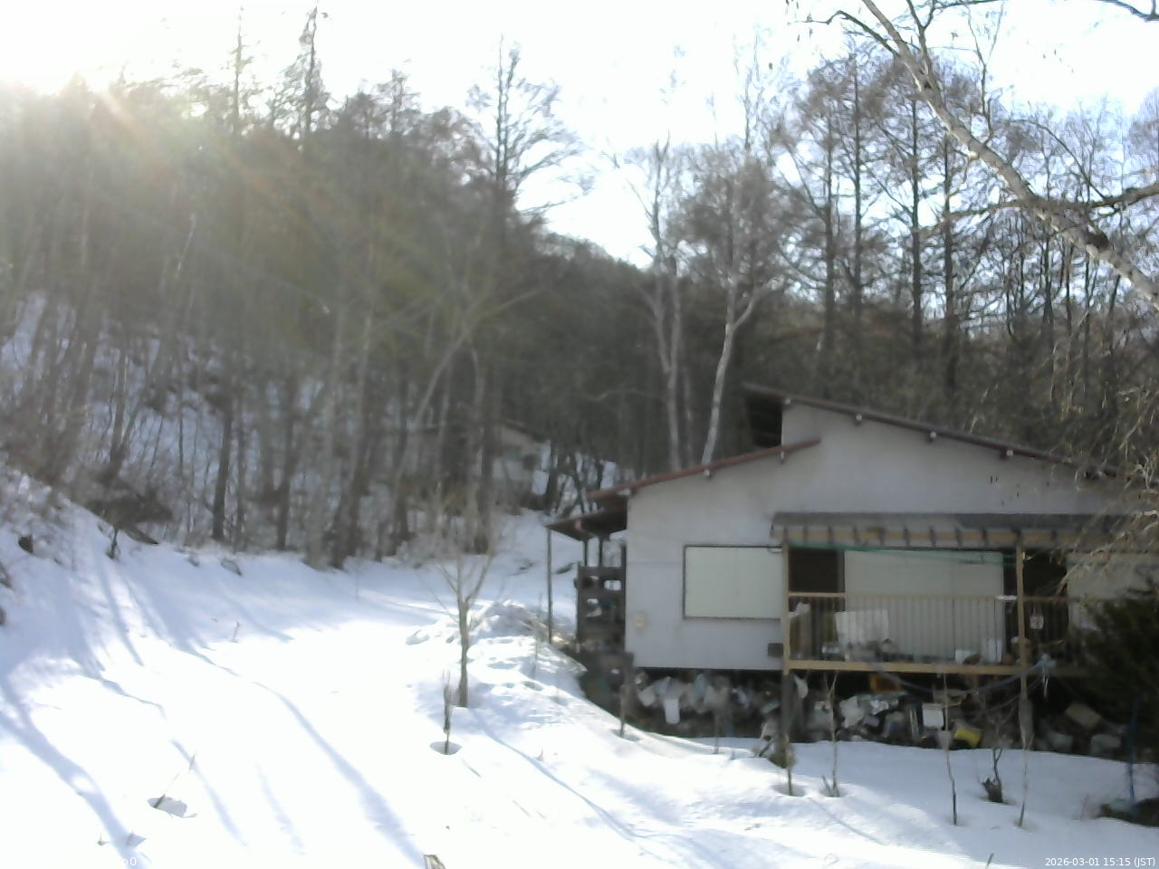 長野県菅平高原 ゆたか山荘 西側(坂上) 2026/03/01 15:15