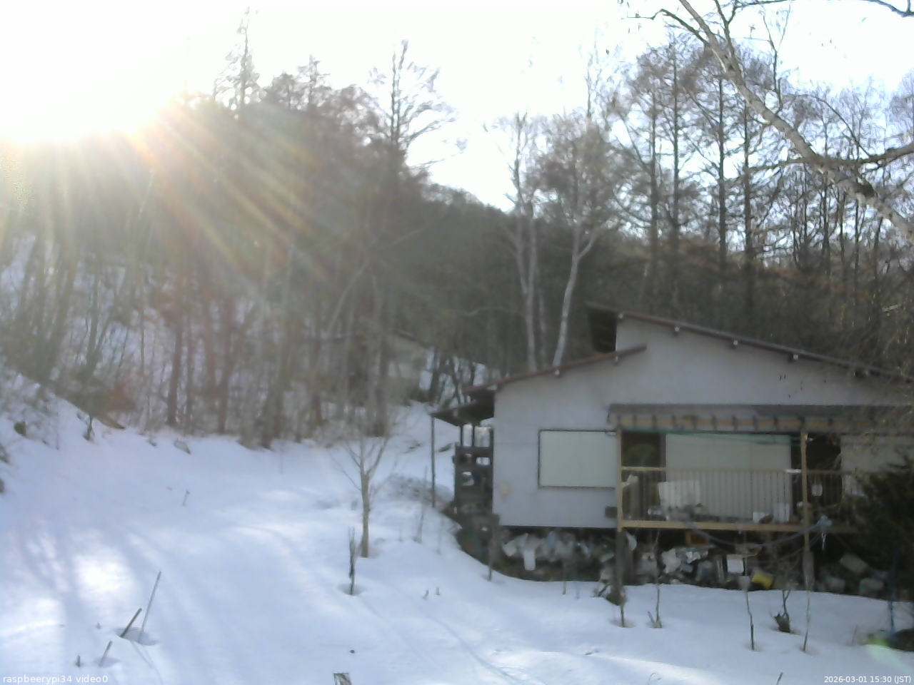 長野県菅平高原 ゆたか山荘 西側(坂上) 2026/03/01 15:30
