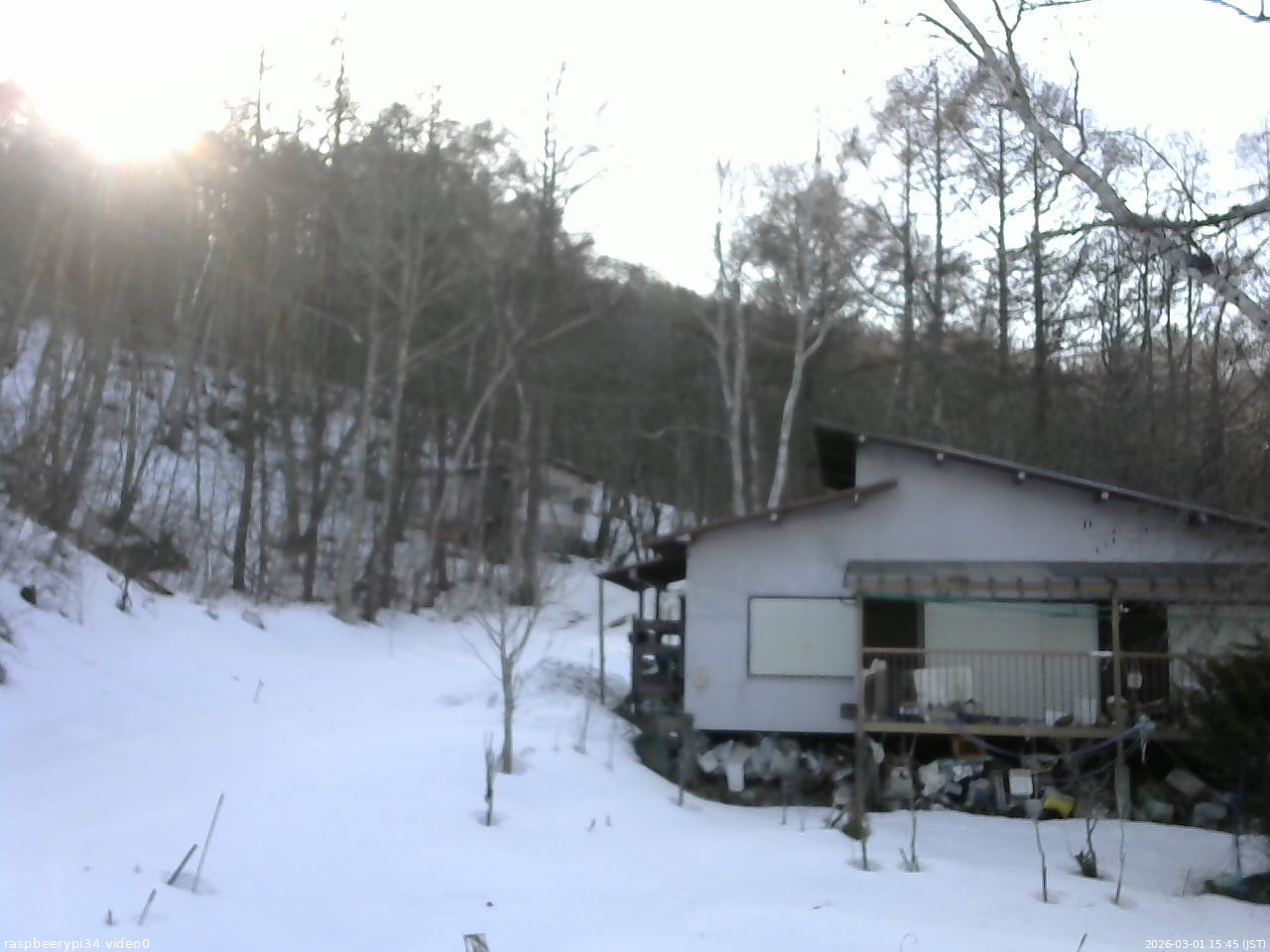 長野県菅平高原 ゆたか山荘 西側(坂上) 2026/03/01 15:45
