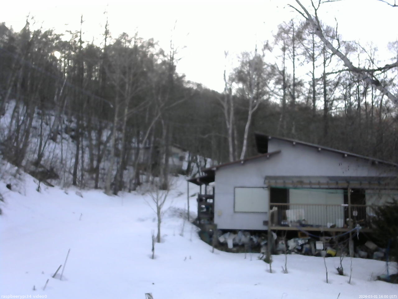 長野県菅平高原 ゆたか山荘 西側(坂上) 2026/03/01 16:00