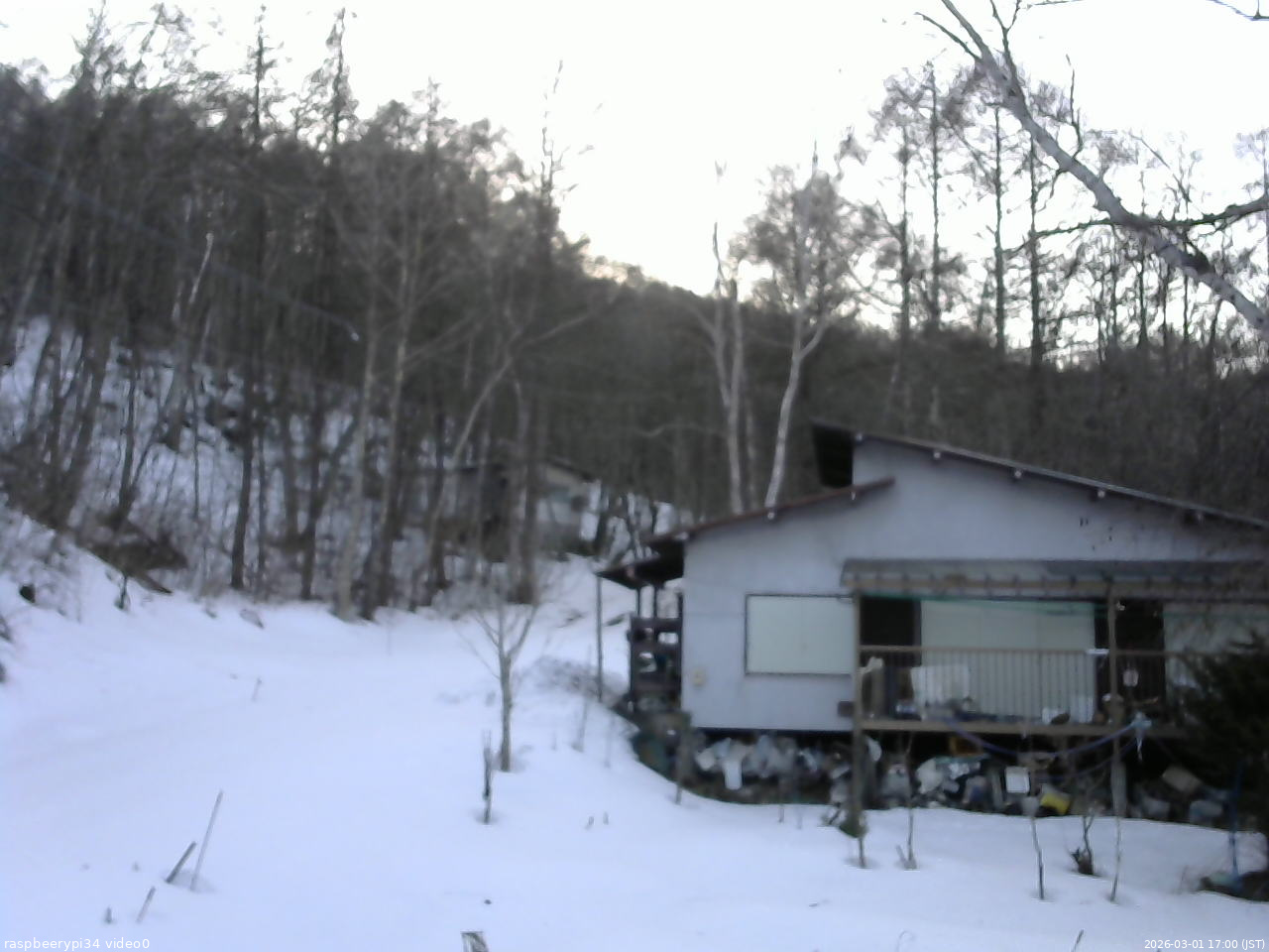 長野県菅平高原 ゆたか山荘 西側(坂上) 2026/03/01 17:00