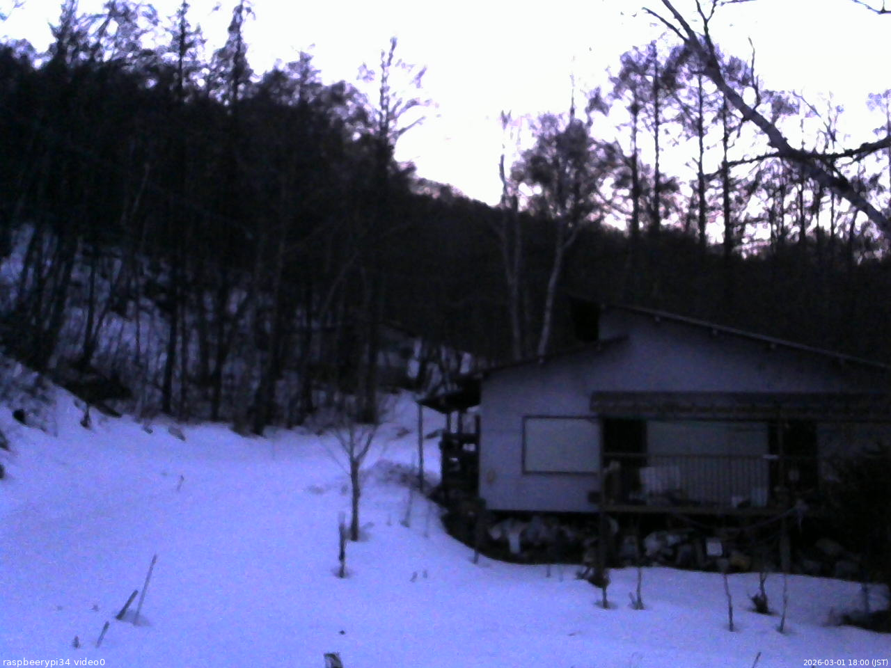 長野県菅平高原 ゆたか山荘 西側(坂上) 2026/03/01 18:00