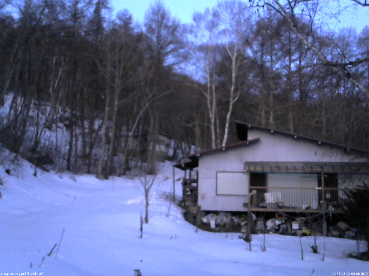 長野県菅平高原 ゆたか山荘 西側(坂上) 2026/03/02 06:00