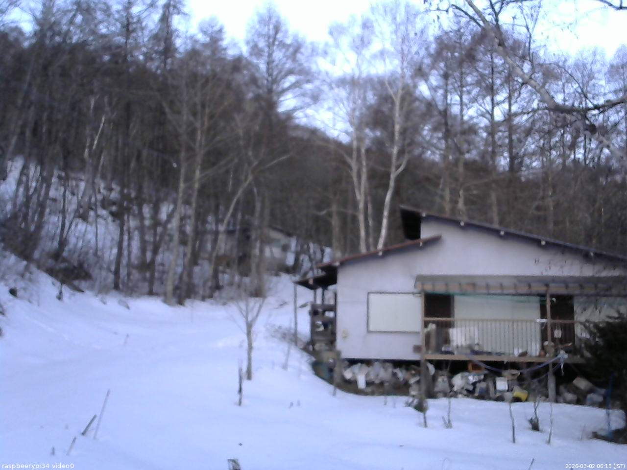 長野県菅平高原 ゆたか山荘 西側(坂上) 2026/03/02 06:15
