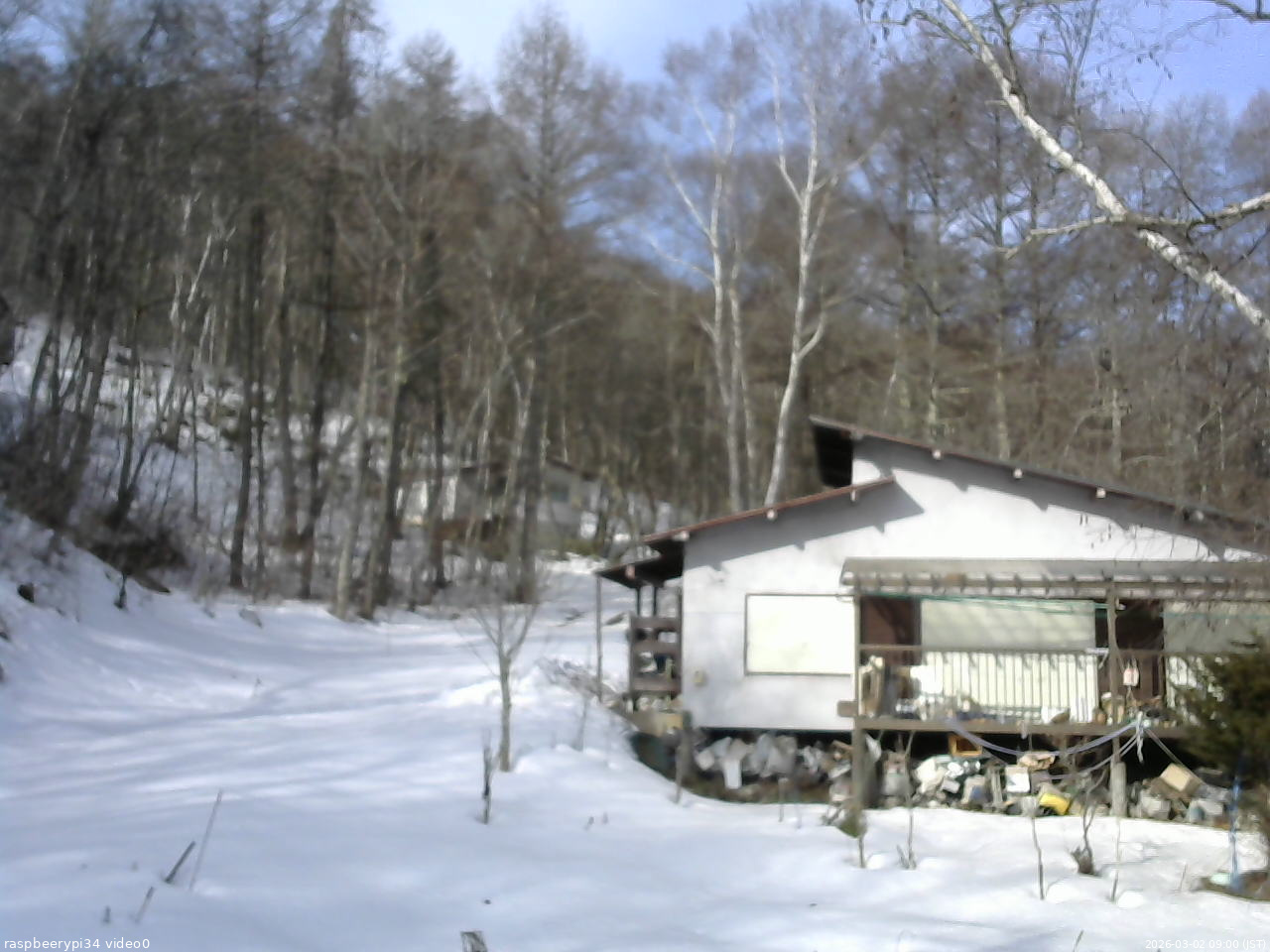 長野県菅平高原 ゆたか山荘 西側(坂上) 2026/03/02 09:00