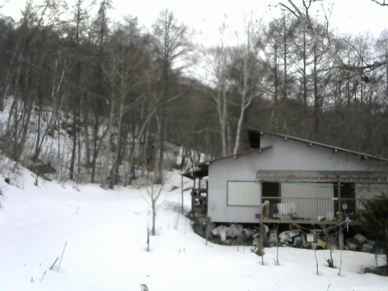 長野県菅平高原 ゆたか山荘 西側(坂上) 2026/03/02 16:00