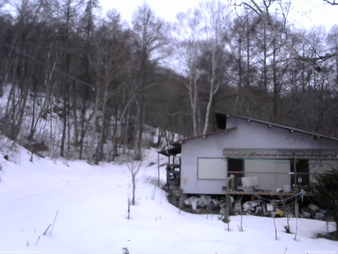 長野県菅平高原 ゆたか山荘 西側(坂上) 2026/03/02 17:30