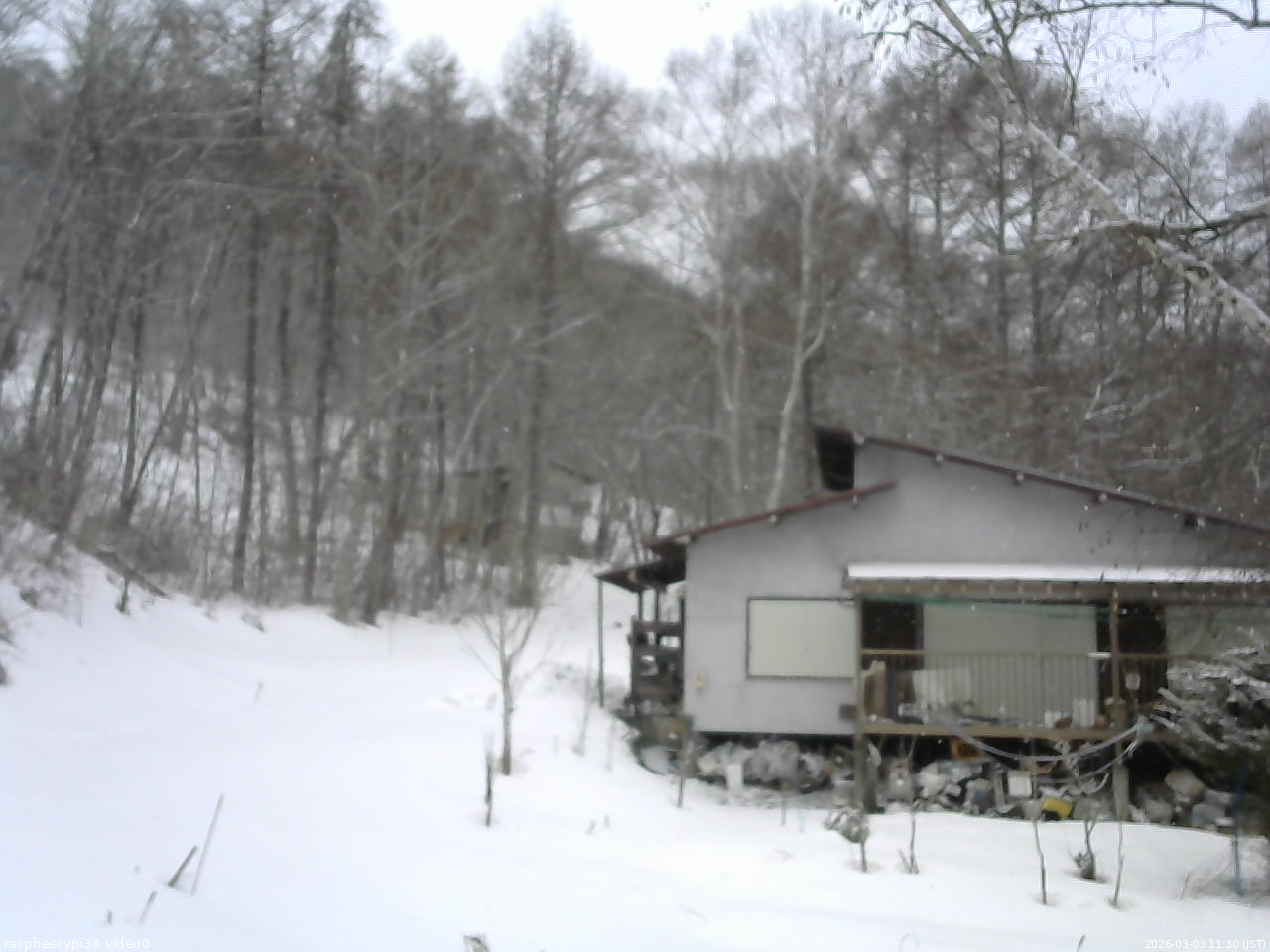 長野県菅平高原 ゆたか山荘 西側(坂上) 2026/03/03 11:30