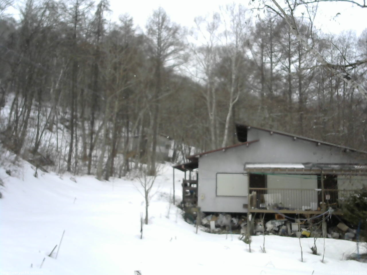 長野県菅平高原 ゆたか山荘 西側(坂上) 2026/03/03 12:30