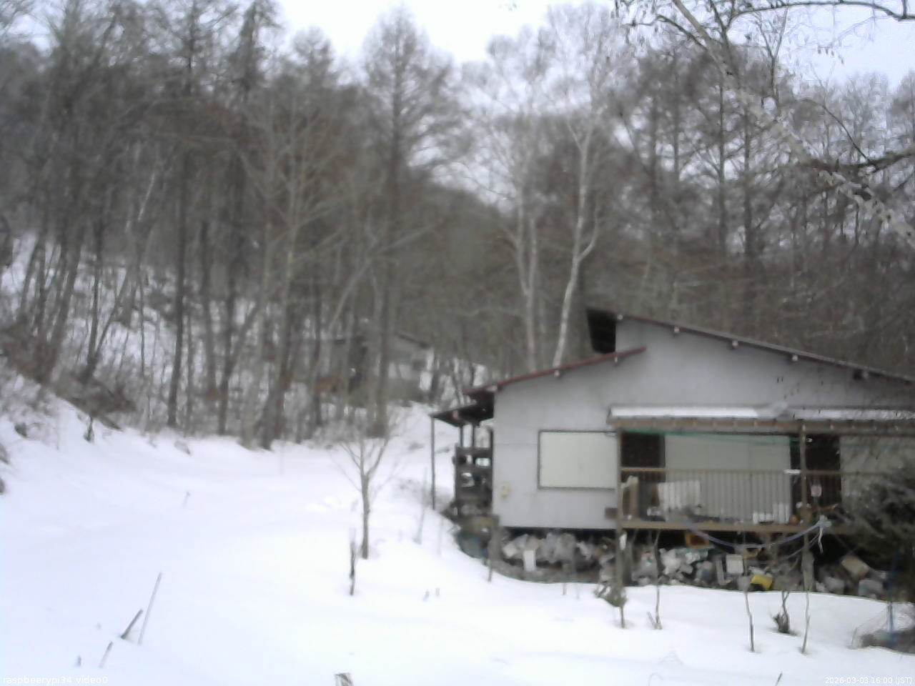 長野県菅平高原 ゆたか山荘 西側(坂上) 2026/03/03 16:00