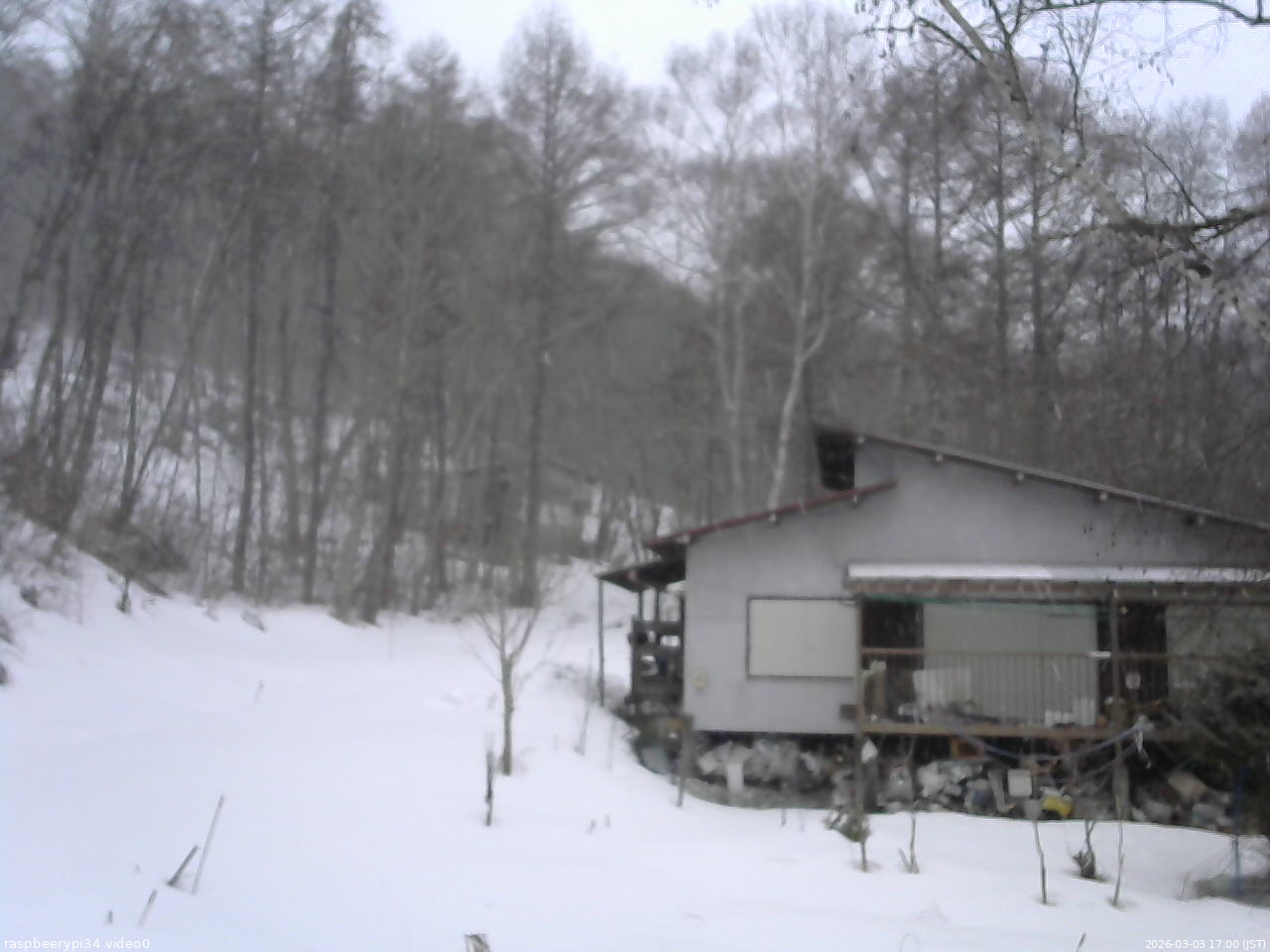 長野県菅平高原 ゆたか山荘 西側(坂上) 2026/03/03 17:00