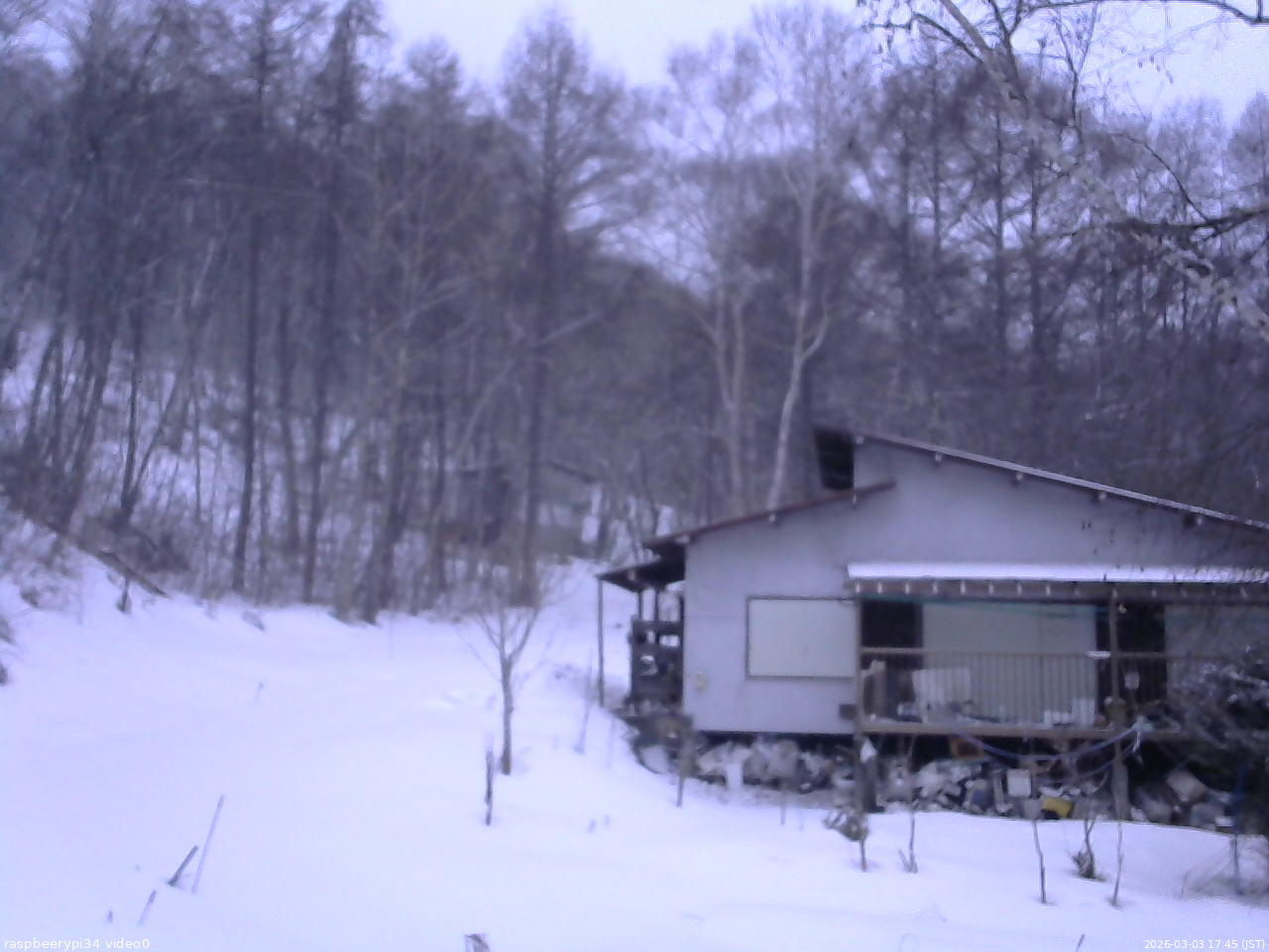 長野県菅平高原 ゆたか山荘 西側(坂上) 2026/03/03 17:45