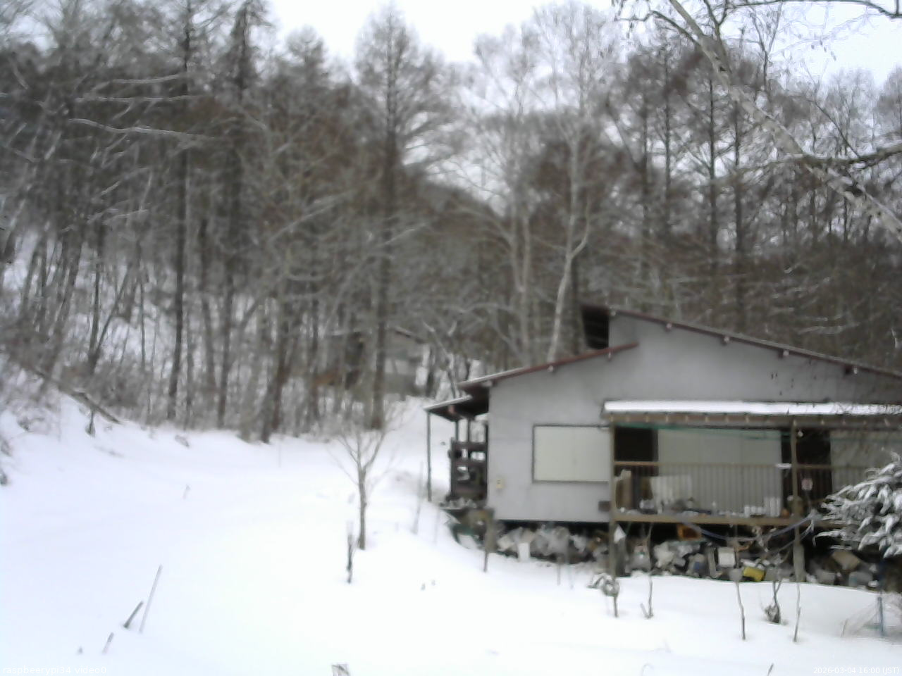 長野県菅平高原 ゆたか山荘 西側(坂上) 2026/03/04 16:00