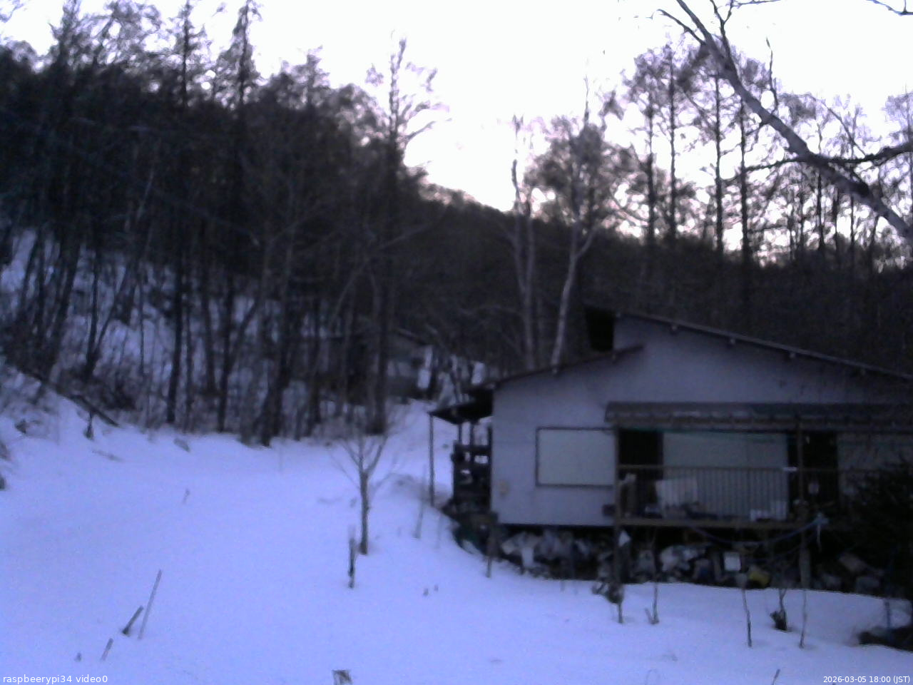長野県菅平高原 ゆたか山荘 西側(坂上) 2026/03/05 18:00