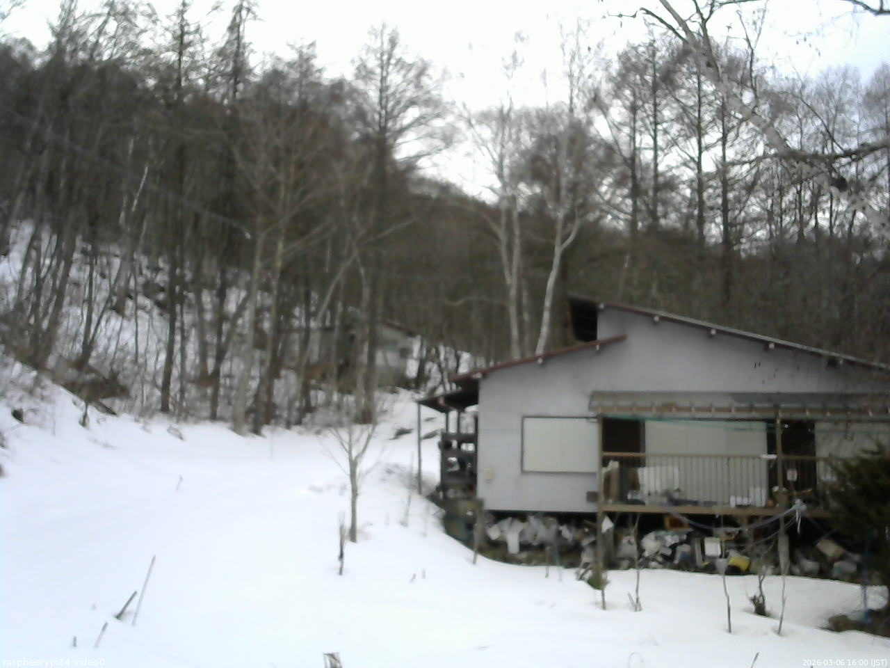 長野県菅平高原 ゆたか山荘 西側(坂上) 2026/03/06 16:00