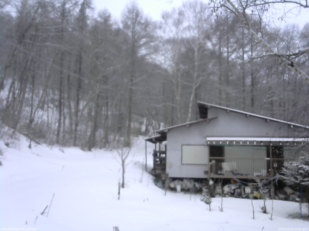 長野県菅平高原 ゆたか山荘 西側(坂上) 2026/03/07 07:00