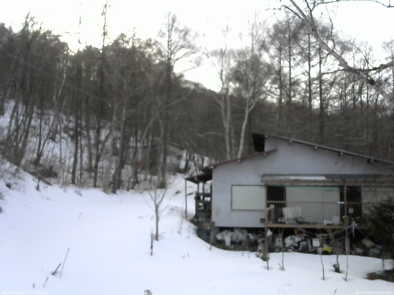 長野県菅平高原 ゆたか山荘 西側(坂上) 2026/03/07 16:00