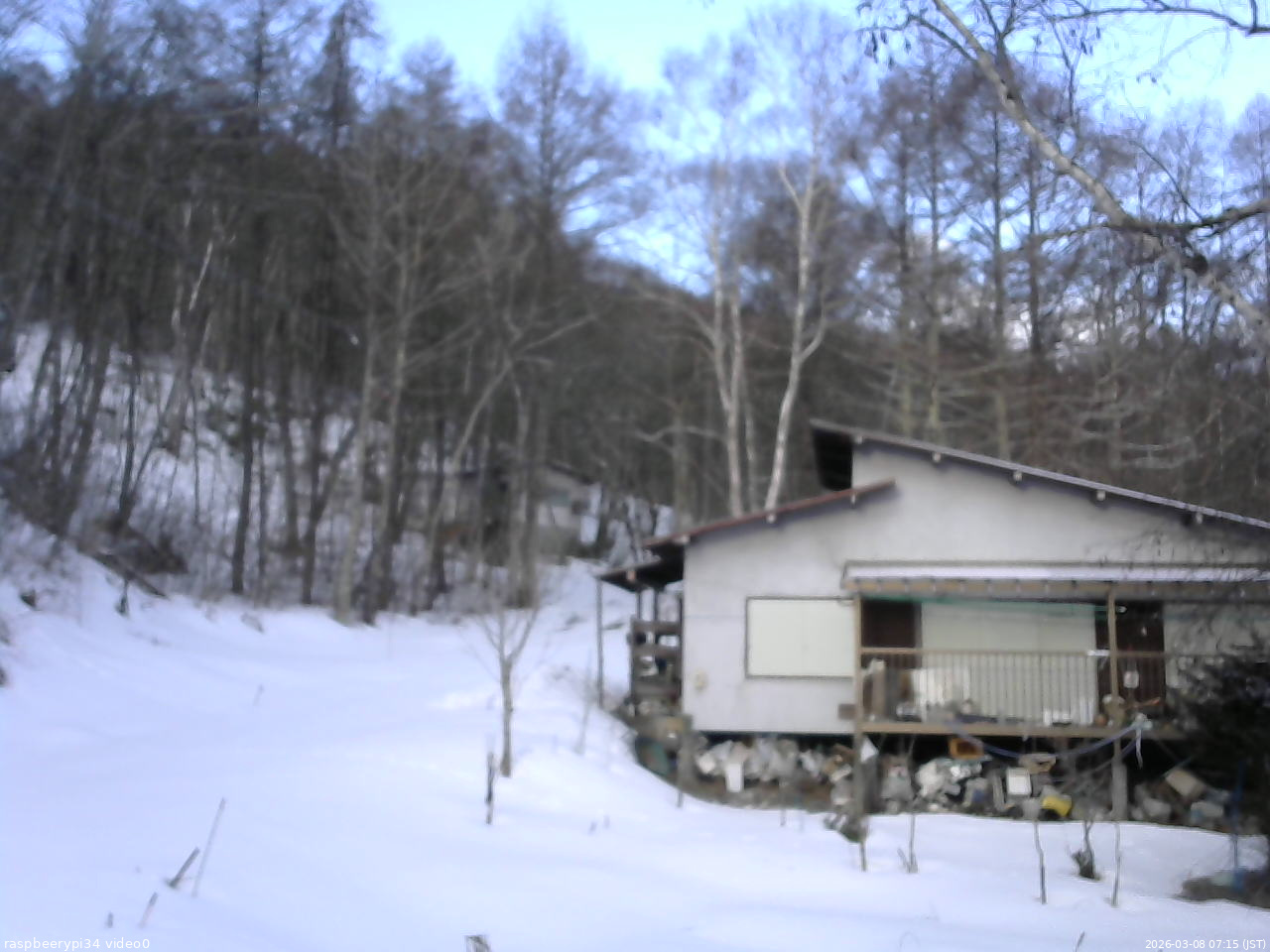 長野県菅平高原 ゆたか山荘 西側(坂上) 2026/03/08 07:15