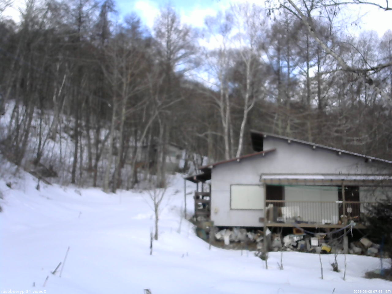 長野県菅平高原 ゆたか山荘 西側(坂上) 2026/03/08 07:45