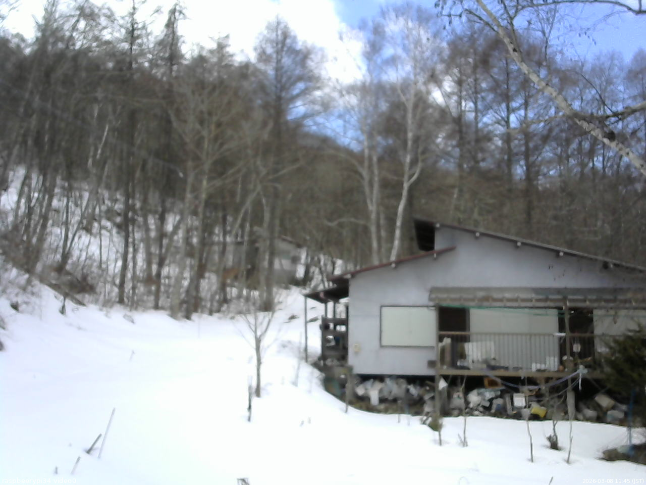 長野県菅平高原 ゆたか山荘 西側(坂上) 2026/03/08 11:45