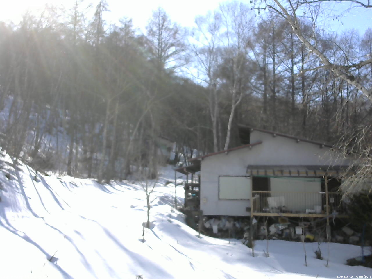 長野県菅平高原 ゆたか山荘 西側(坂上) 2026/03/08 15:00