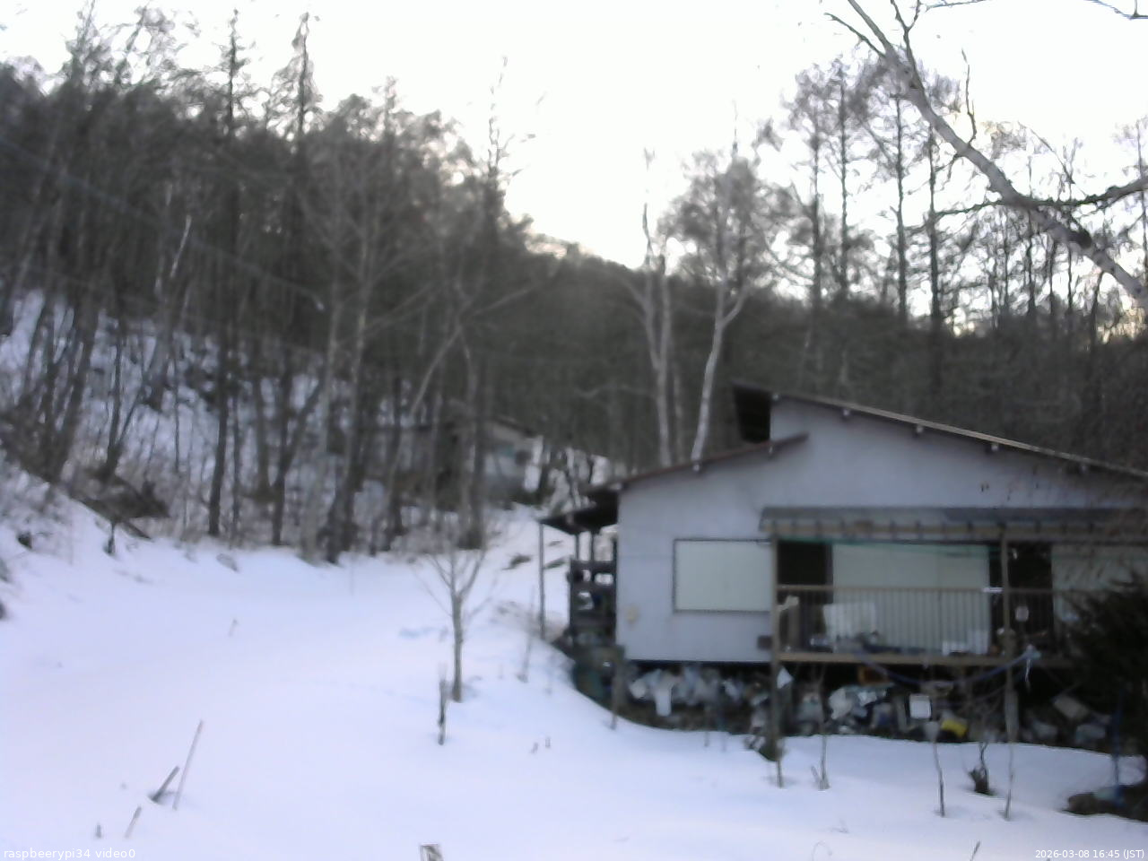 長野県菅平高原 ゆたか山荘 西側(坂上) 2026/03/08 16:45