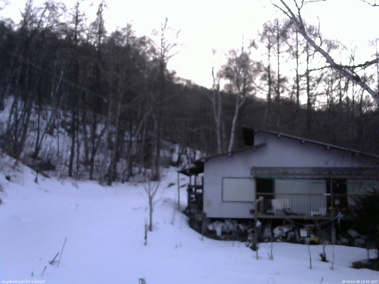 長野県菅平高原 ゆたか山荘 西側(坂上) 2026/03/08 18:00