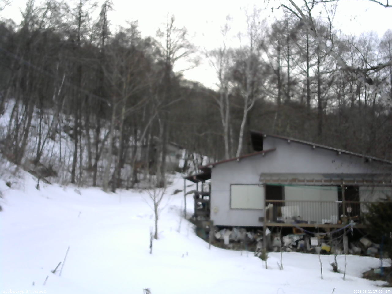 長野県菅平高原 ゆたか山荘 西側(坂上) 2026/03/11 17:00