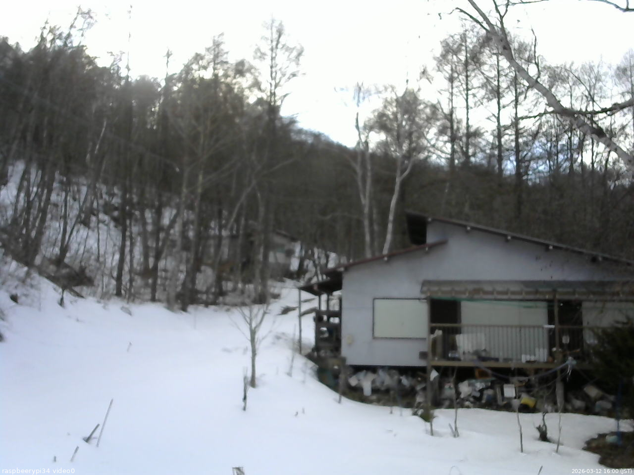 長野県菅平高原 ゆたか山荘 西側(坂上) 2026/03/12 16:00