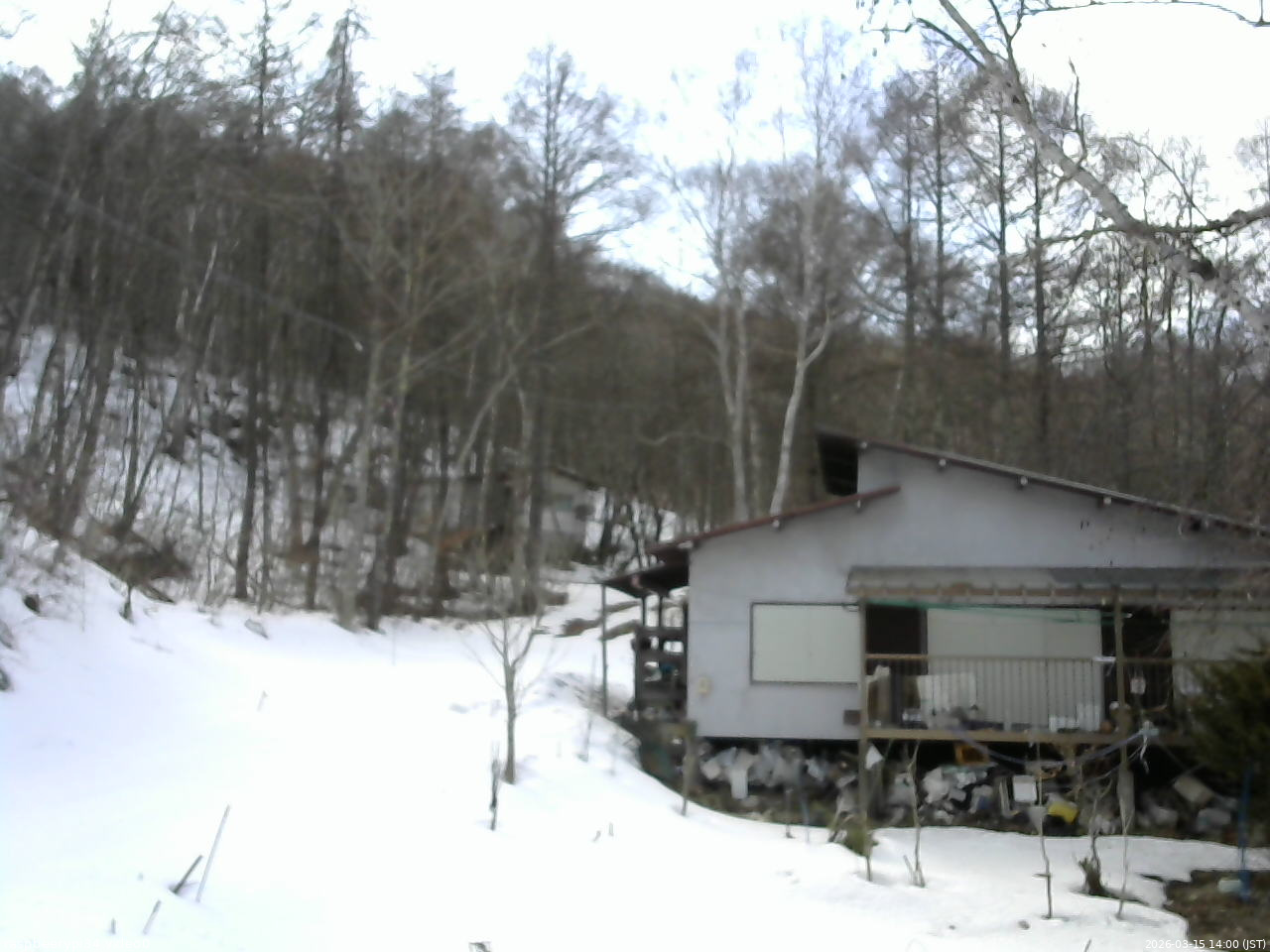 長野県菅平高原 ゆたか山荘 西側(坂上) 2026/03/15 14:00