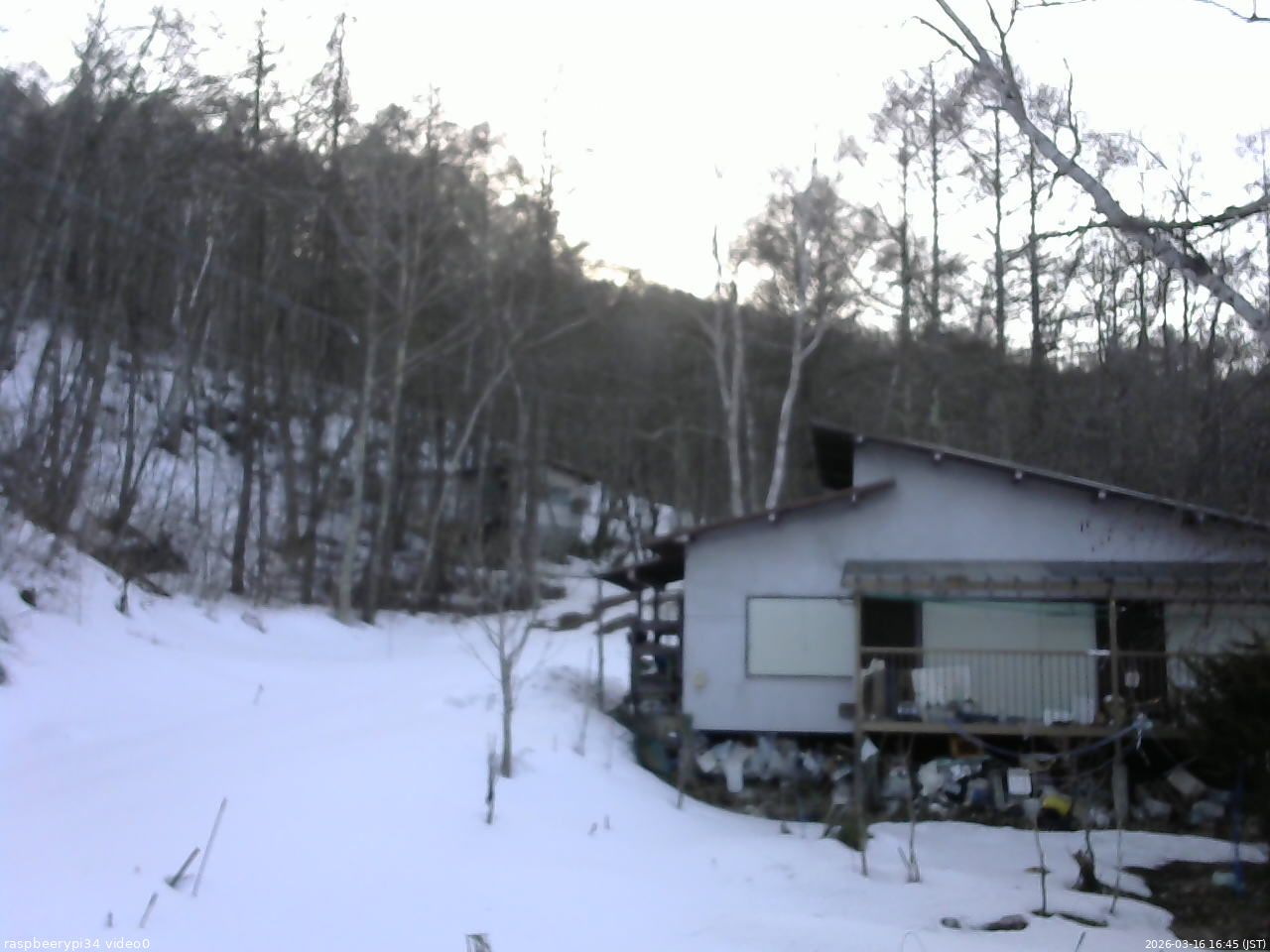長野県菅平高原 ゆたか山荘 西側(坂上) 2026/03/16 16:45
