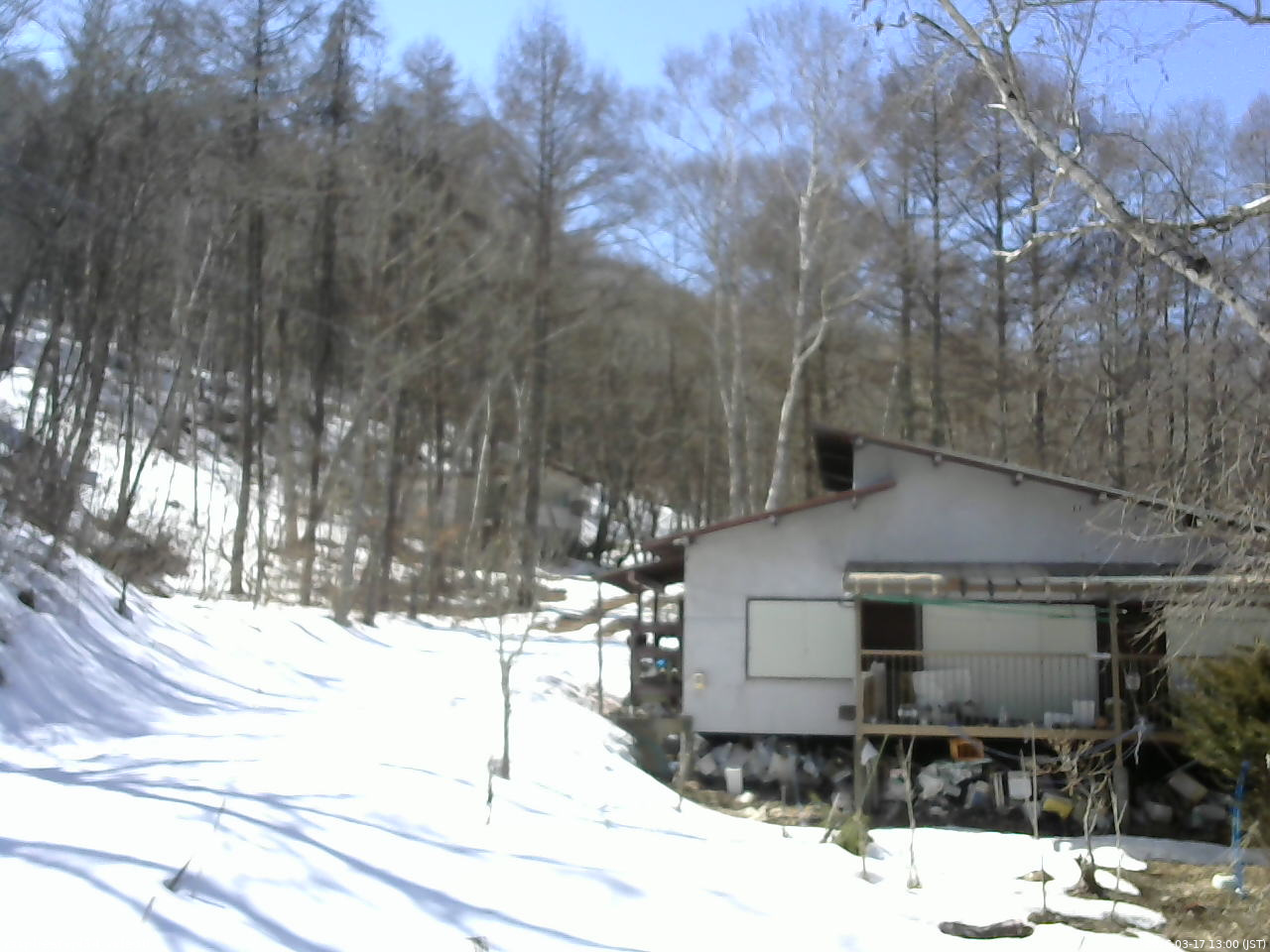 長野県菅平高原 ゆたか山荘 西側(坂上) 2026/03/17 13:00