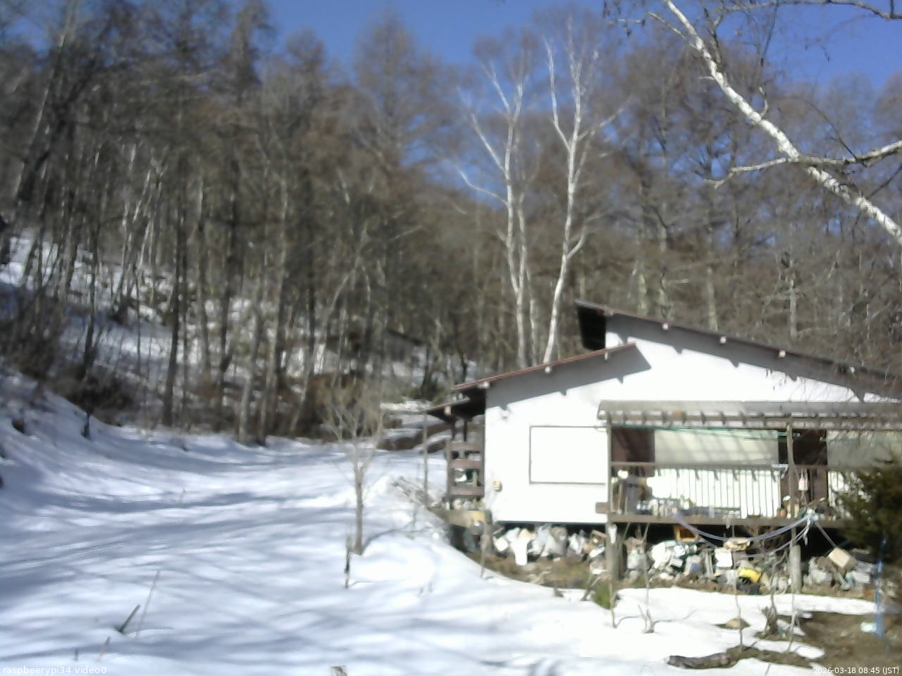長野県菅平高原 ゆたか山荘 西側(坂上) 2026/03/18 08:45