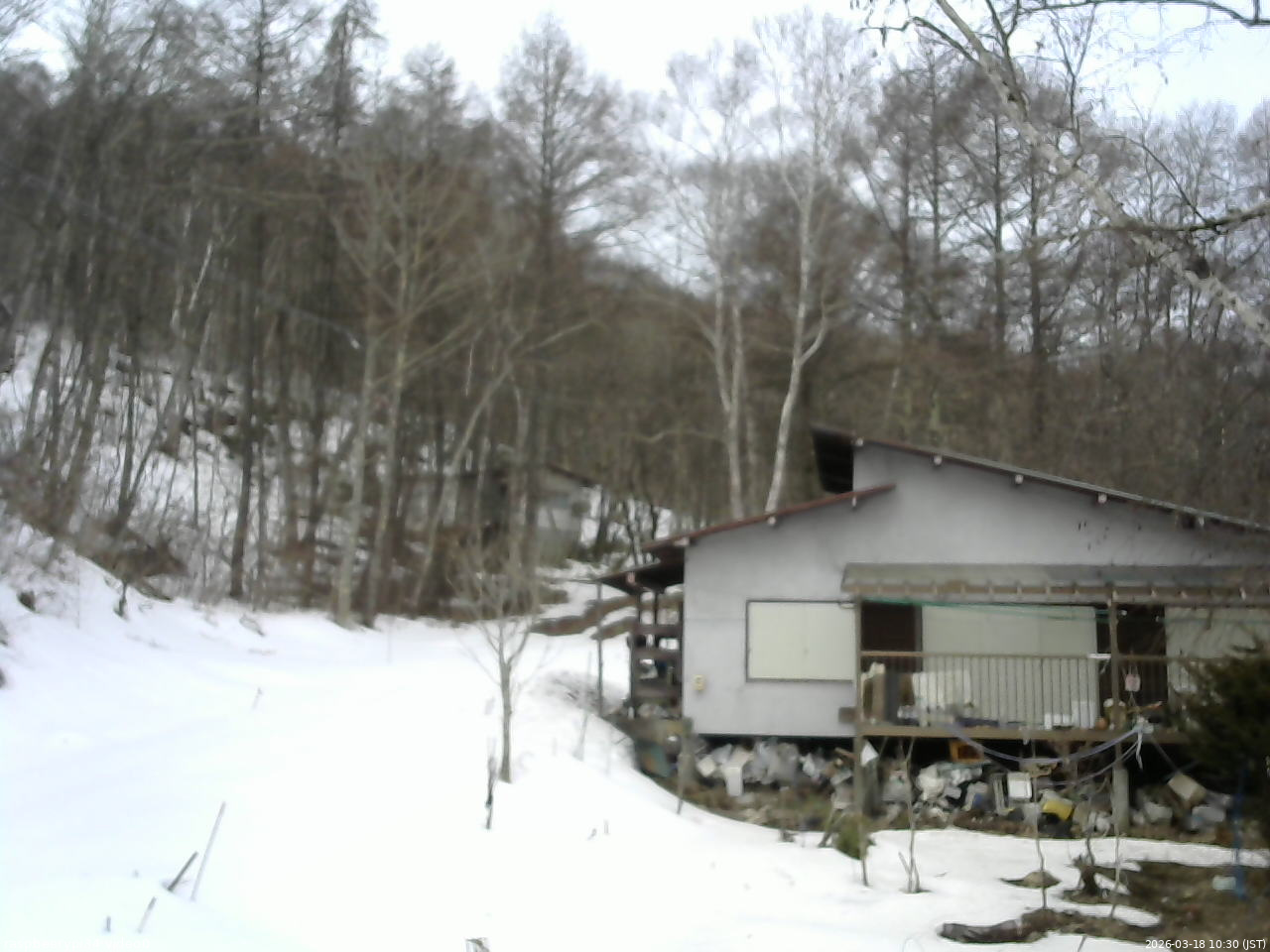 長野県菅平高原 ゆたか山荘 西側(坂上) 2026/03/18 10:30