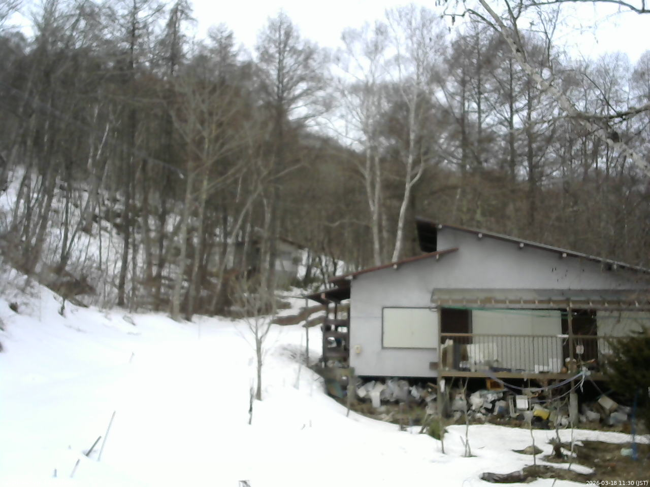 長野県菅平高原 ゆたか山荘 西側(坂上) 2026/03/18 11:30