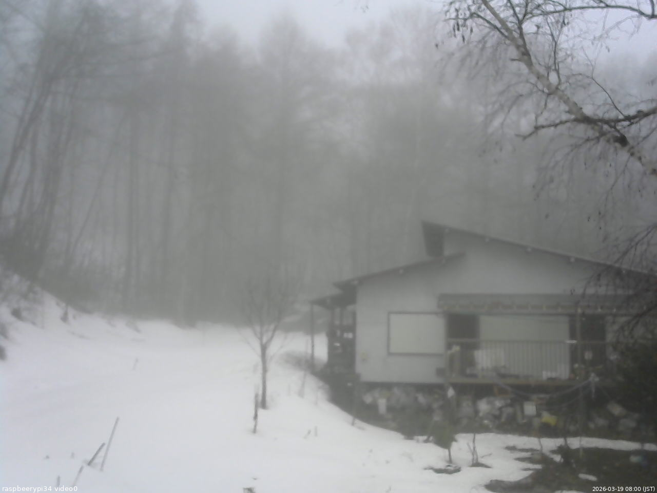 長野県菅平高原 ゆたか山荘 西側(坂上) 2026/03/19 08:00